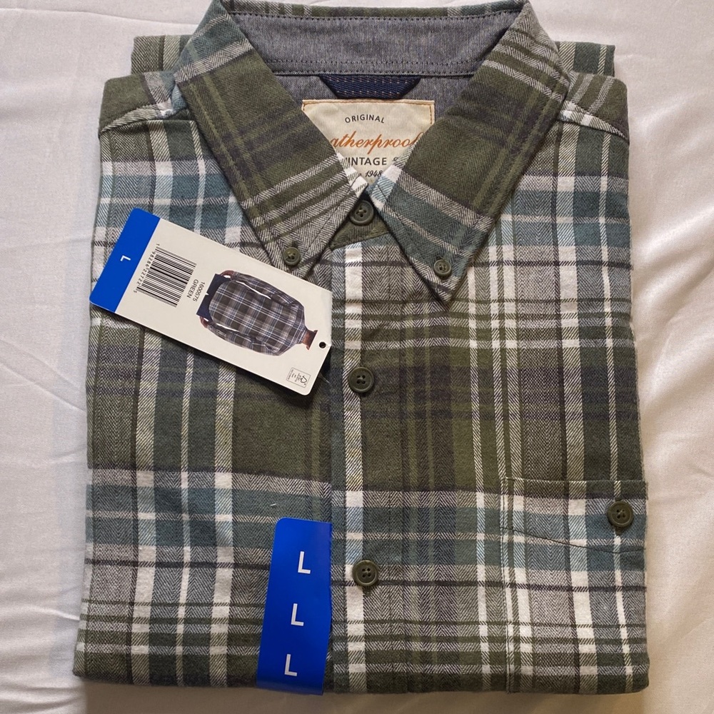 Weatherproof Olive and‎ Charcoal Plaid Shirt